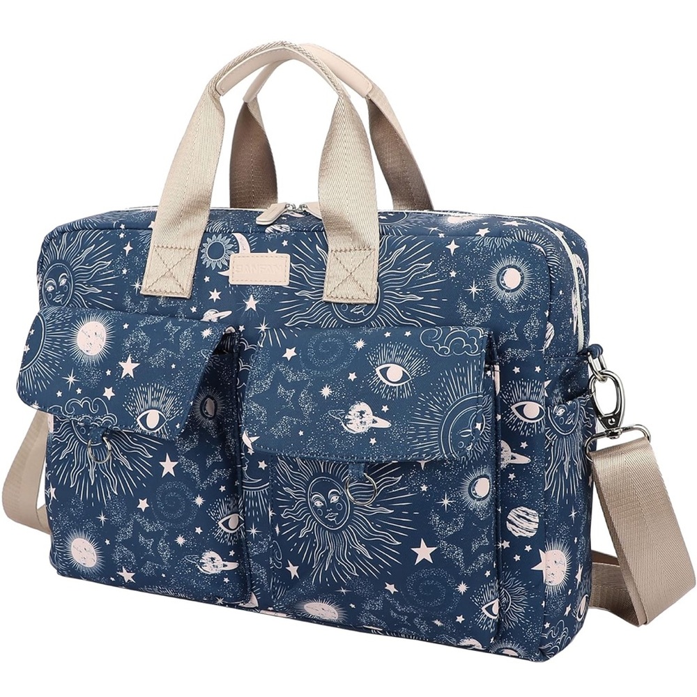 Blue Patterned Messenger Bag
